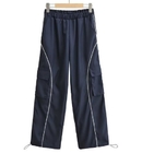 Small Quantity Garment Manufacturer Women'S Baggy Cargo Pants With Pocket Drawstring High Waist Casual Trousers
