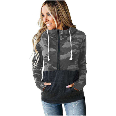Custom Clothing Women'S Winter Hoodies With Hooded Printing Half - Zipper  S-3XL Cotton&Polyetser